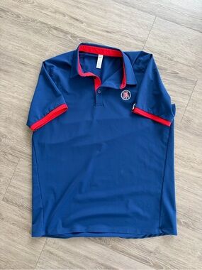 Men's Barstool Navy Polo with Red Trim - Performance Short Sleeve